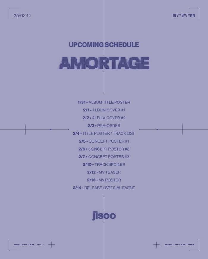 Official Promotion Schedule for Jisoo's Mini Album AMORTAGE